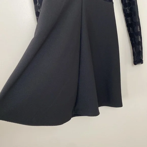 Lulus In Hot Dot-ter Long Sleeve Black Dress - Picture 8 of 11